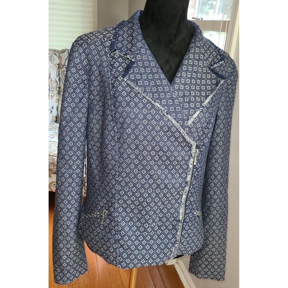 Metaphor Assymetrical Zip Up Raw Hemline Zipper Front Pockets Lining Chic Kul XL